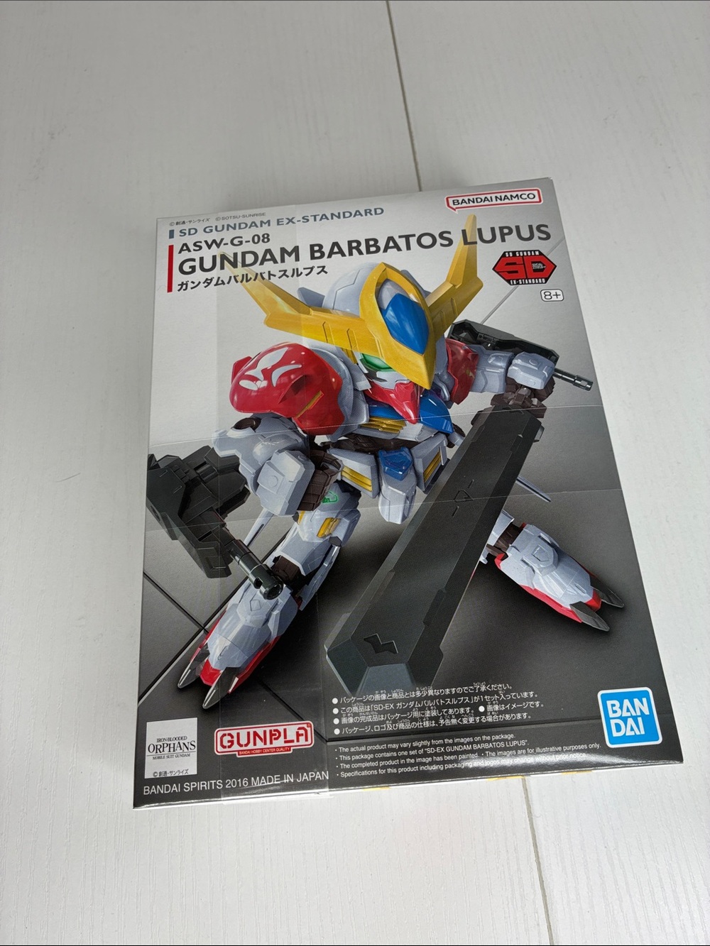 Bandai Gundam Barbatos Lupus SD Model Kit - White, Red, Yellow
